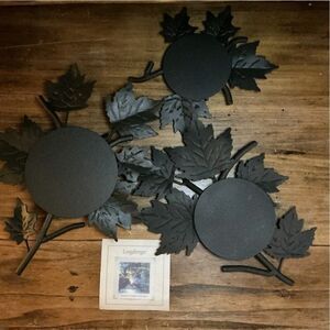 Vintage Longaberger Wrought Iron Fall Foliage 3 Pce Centerpiece Trivet Set NEW